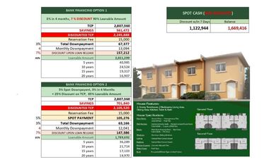 FOR SALE 2 BEDROOM TOWNHOUSE TYPE ARRIELLE HOUSE MODEL READY TO OCCUPY  IN CAMELLA TORIL IN BATO