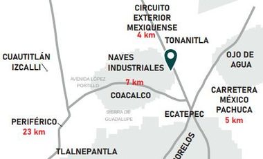 SE RENTA BODEGA EN TECAMAC ENTRE COACALCO Y ECATEPEC cerca del AIFA y Via Lopez Portillo