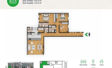DPTO. DE ESTRENO EN LA MEJOR ZONA DE CHACARILLA 119m2 - 2 DORM. + ESTAC. – SAN BORJA   – NO PAGA ALCABALA