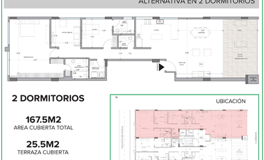 201 Cumbayá. Miravalle. Departamentos con patio y balcón. Departamento 3 Dormitorios 167,50 m  más balcón 25,80 m