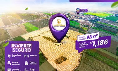 Urbanización Residencial CIUDAD DORADA LOTES EN HUARAL. PROYECTO EN PREVENTA con Título de Propiedad Independizado. INMOBILIARIA GRUPO CALDEXA