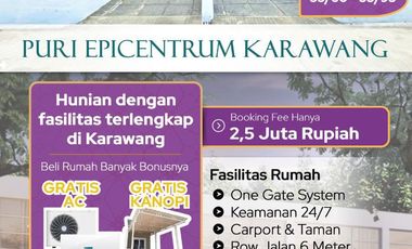Murah Dijual Rumah Baru 2 Kamar Tidur di Puri Epicentrum Karawang