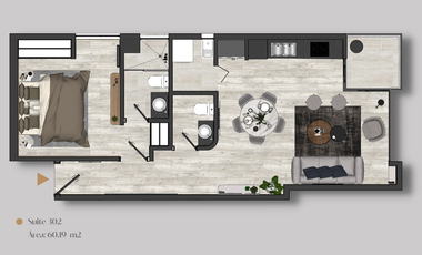 203 Tu nuevo Hogar. Granda Centeno. Tranquilidad sin salir de Quito. De Venta: Amplia Suite 59,19 m2 + Balcón. A Estrenar