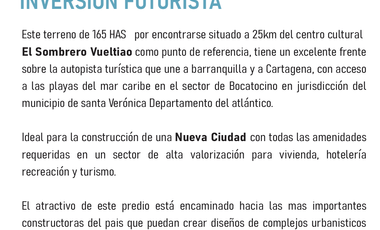 BOCATOCINO – 62 HECTÁREAS ENTRE BARRANQUILLA Y CARTAGENA