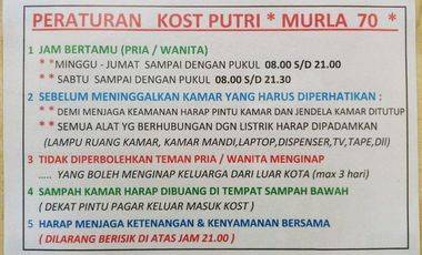 Kost Putri Dekat UNPAD Dipatiukur, ITENAS Bandung, Gedung Sate, Lapangan Gasibu