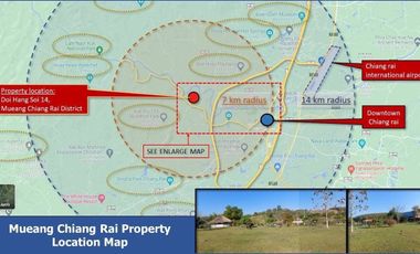 Land for sale, mountain view, riverside, Ban Doi Hang, Doi Hang, Chiang Rai