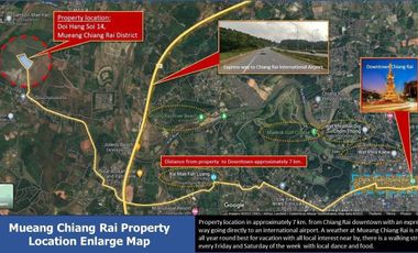 Land for sale, mountain view, riverside, Ban Doi Hang, Doi Hang, Chiang Rai