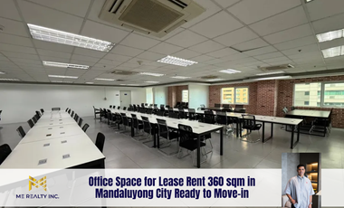 Office Space for Lease Rent 360 sqm in Mandaluyong City Ready to Move-in