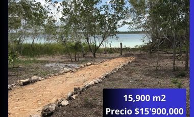 Terreno en Venta en  Bacalar con frente de Laguna de 50 metros