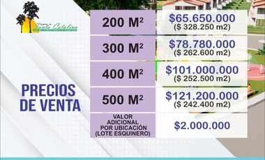 LOTE EN PARCELACION CAMPESTRE SANTA CATALINA