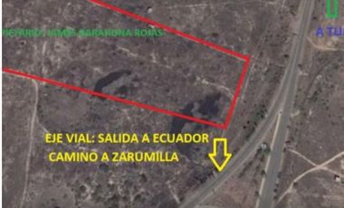 Terreno en Tumbes de 50,000 m2 Costado de Panamericana Norte – Cerca la Frontera