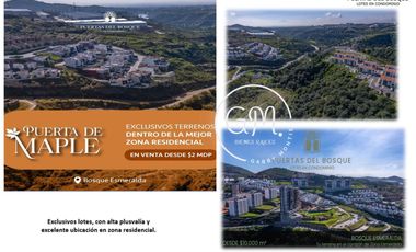 TERRENOS EN VENTA PUERTA DE MAPLE  BOSQUE ESMERALDA ATIZAPÁN ESTADO DE MEXICO