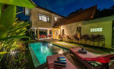 2-Story Minimalist Villa with Pool in Serene Ubud Bali for Rent Yearly