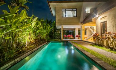 2-Story Minimalist Villa with Pool in Serene Ubud Bali for Rent Yearly