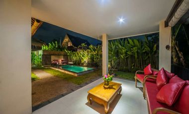 2-Story Minimalist Villa with Pool in Serene Ubud Bali for Rent Yearly