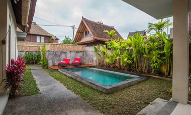 2-Story Minimalist Villa with Pool in Serene Ubud Bali for Rent Yearly