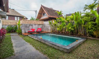2-Story Minimalist Villa with Pool in Serene Ubud Bali for Rent Yearly