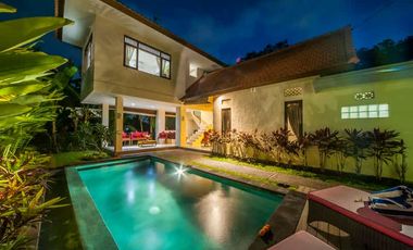 2-Story Minimalist Villa with Pool in Serene Ubud Bali for Rent Yearly