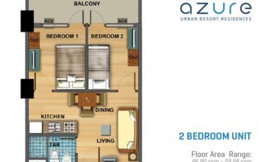 Modern 2 Bedroom Unit for Sale in Azure Urban Resort Residences Maldives Tower, Paranaque City!