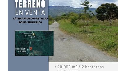 VENDO 2 HECTÁREAS DE TERRENO EN SECTOR TURÍSTICO FÁTIMA, PUYO, PASTAZA