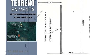 VENDO 2 HECTÁREAS DE TERRENO EN SECTOR TURÍSTICO FÁTIMA, PUYO, PASTAZA