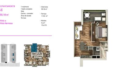 Departamento con hermosa terraza y excelente vista en WE SANTA FE