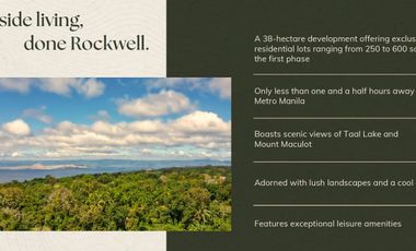 Rockwell Lots in Mataasnakahoy, Lauan Ridges | 249-653 sqm more or less | 112,000/mo