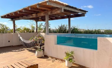 Penthouse con alberca privada, en venta, Aldea Zamá, Tulum.