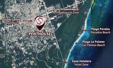 Penthouse con alberca privada, en venta, Aldea Zamá, Tulum.