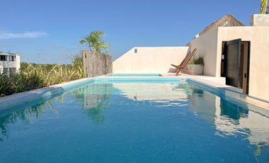 Penthouse con alberca privada, en venta, Aldea Zamá, Tulum.