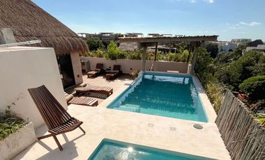 Penthouse con alberca privada, en venta, Aldea Zamá, Tulum.