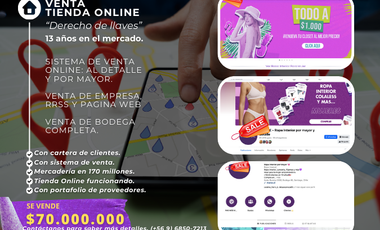 VENTA DERECHO DE LLAVES TIENDA DE ROPA INTERIOR ONLINE