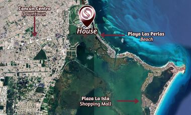 Casa con terraza y alberca privada, en venta, Puerto Cancún, Cancún