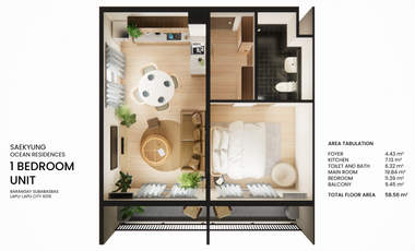 1bedroom Condominium for sale in lapu lapu city Cebu , Turn over 2026