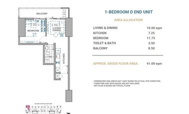 1 Bedroom Pre- selling condo for sale in Allegra Garden Place