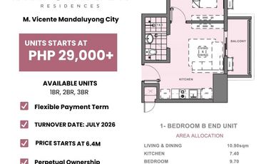1 Bedroom for sale Kai Garden Residences Mandaluyong city