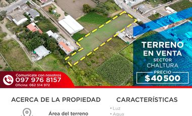 LOTE DE VENTA EN SAN JOSE DE CHALTURA