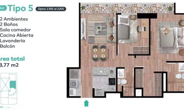 VENTA DE DEPARTAMENTO DE ESTRENO EN SANTA BEATRIZ 58.96M2
