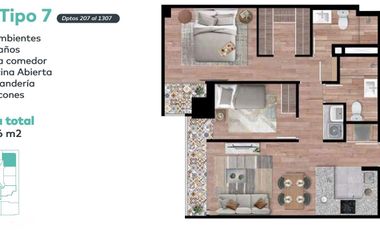 VENTA DE DEPARTAMENTO DE ESTRENO EN SANTA BEATRIZ 58.96M2