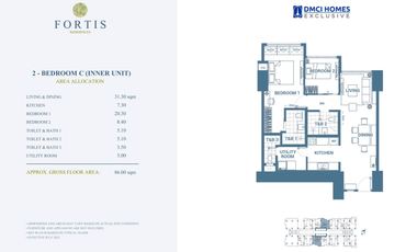 Fortis Residences DMCI Exclusive Makat City Spacious Flat 152 sqm