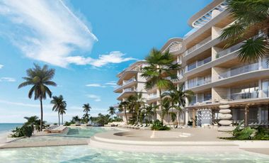 Condo en venta con vista al mar, terraza amplia, Centro, Isla Mujeres