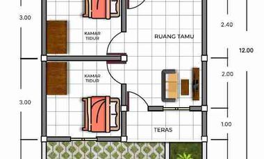 Minimalist House Price 300 Million IDR in Tabanan near Yeh Gangga Beach and Tanah Lot, Canggu