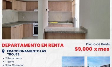 Se Renta Departamento en planta baja fraccionamiento Las Trojes, cerca de periférico ecológico, autopista- México Puebla, Planta VW