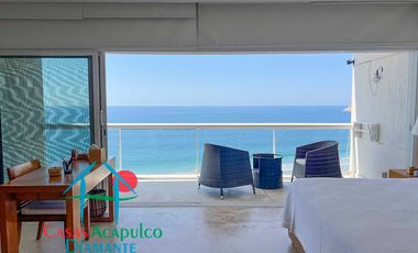 Departamento en venta con terraza y vista al mar.