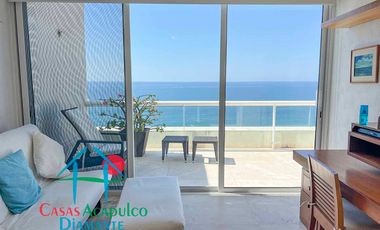 Departamento en venta con terraza y vista al mar.