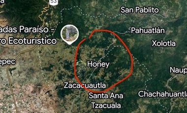 Terreno con cabañas en venta en Honney Puebla.
