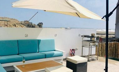 Vendo casa de playa con piscina, amoblada en 2da. fila, condominio Neptuno, Cerro Azul, Cañete, km 129.90