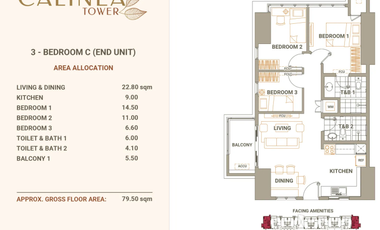 3BR Condo Near SM Grand central Calinea DMCI Homes