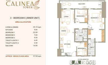 3BR Condo Near SM Grand central Calinea DMCI Homes