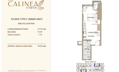 3BR Condo Near SM Grand central Calinea DMCI Homes